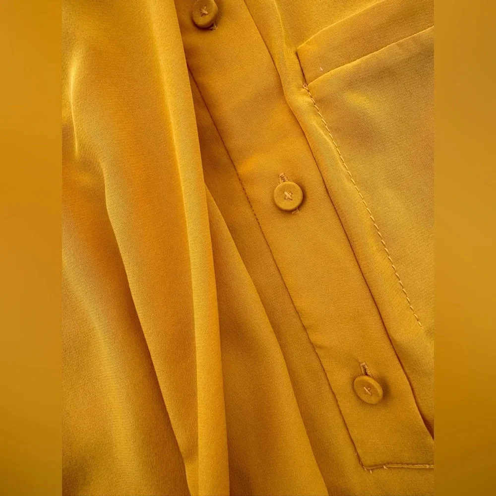 Phillip Lim 3.1 100% Silk Yellow Dress 0 - Picture 6 of 11